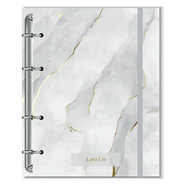 Fichário Florart Mármore Branco