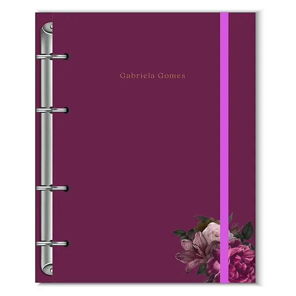 Fichário Florart Roxo Floral