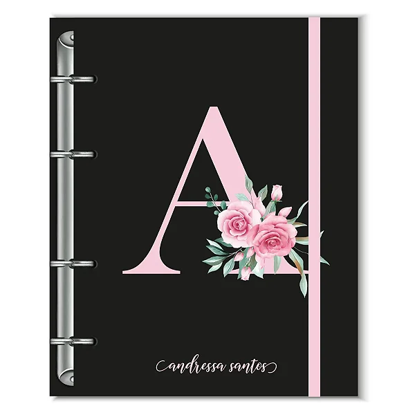 Fichário Florart Alfabeto Preto