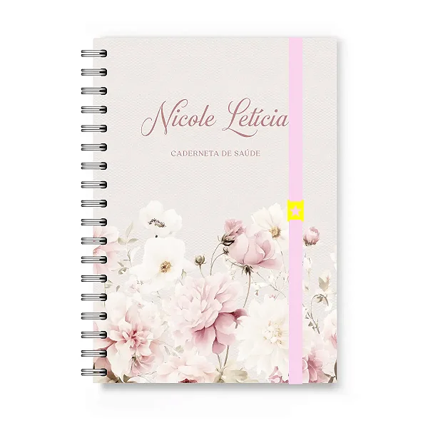 Caderneta de Vacinação Florart Flores Brancas