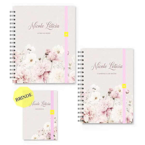 Kit Maternidade Florart Flores Brancas