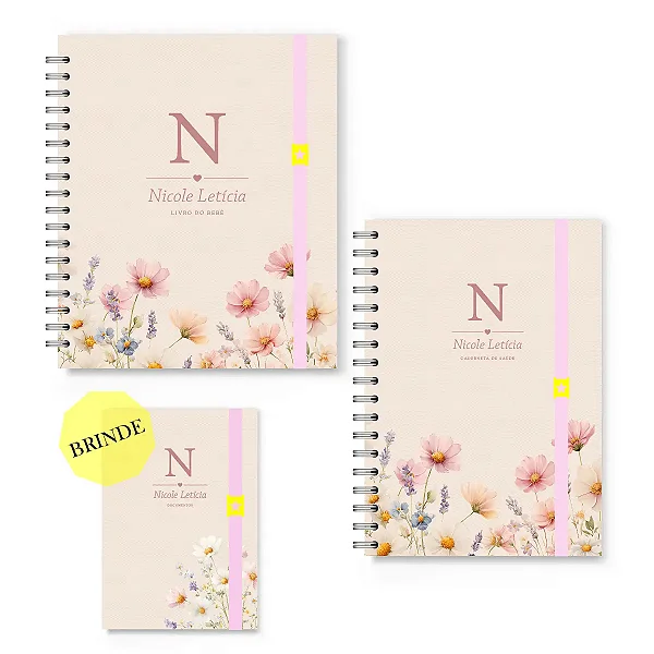 Kit Maternidade Florart Flores Rosas