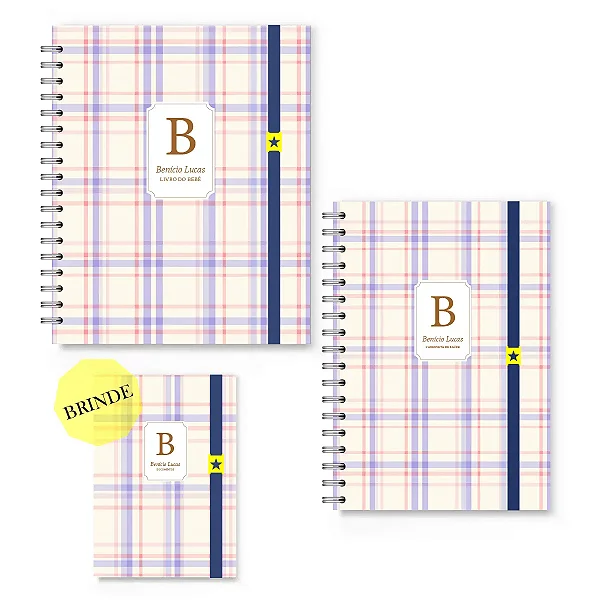 Kit Maternidade Florart Xadrez Azul