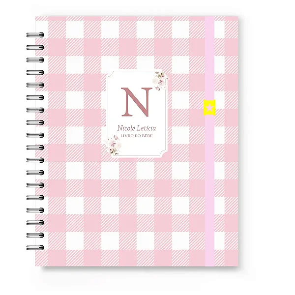Livro do Bebê Florart Xadrez Rosa