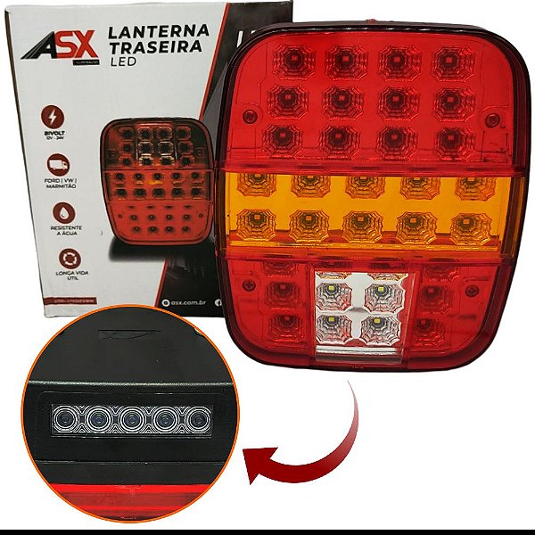 Lanterna Traseira Marmita Led Caminhão Ford Cargo Worker Bivolt