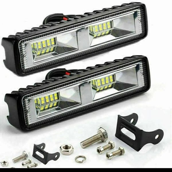 2x Farol De Milha Retangular P/carro Off Road P/ Jeep Truck