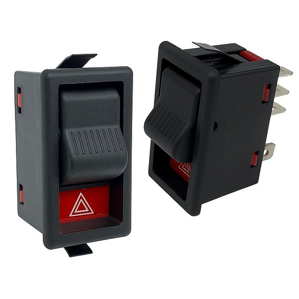 Botão Interruptor Pisca Alerta Compatível Ford F1000 Cargo 8hu13a350aa Preto Original