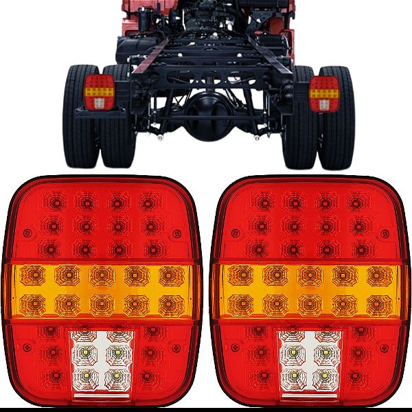 Par Lanterna Traseira Marmita Led Caminhão Ford Cargo Worker