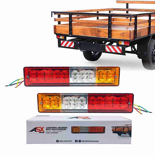 Lanterna Traseira Universal Para Caminhão Seta 12v Par