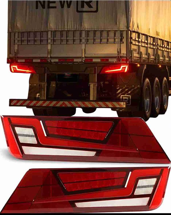 Par Sinaleira Traseira New Randon Led Bivolt Ré Freio Posição