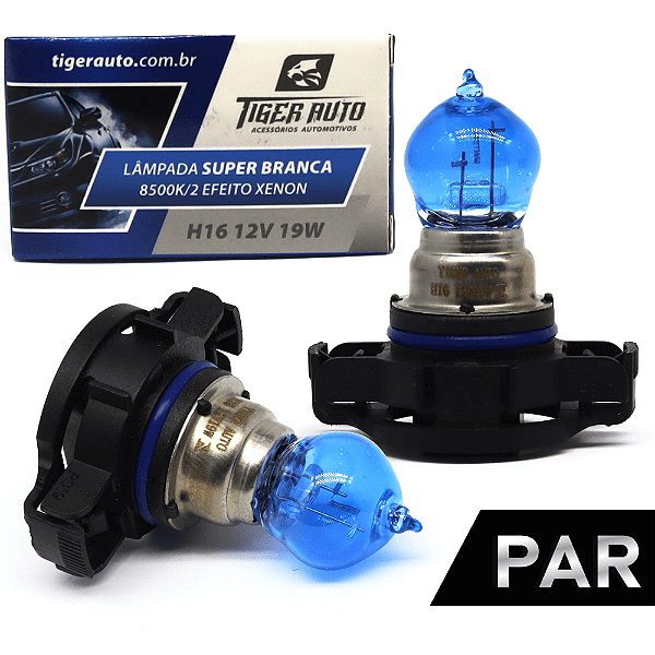Par Lâmpada Hológena Automotiva Tech One H16 8500k Farol