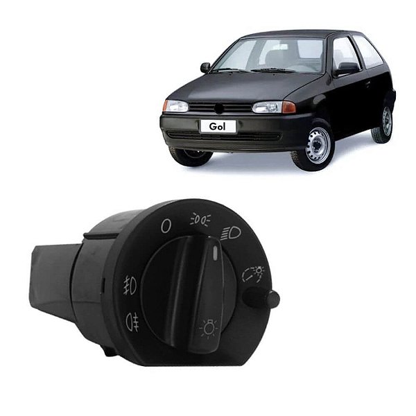 Botão Chave De Luz Rotativo Gol 97 Led Verde C/Reostato