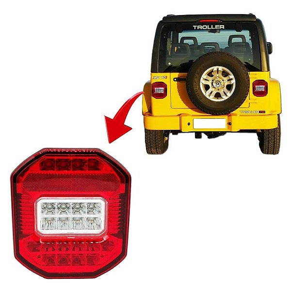 Lanterna Led Traseira Multifunção, Ford Cargo Jeep Bivolt C/Vigia