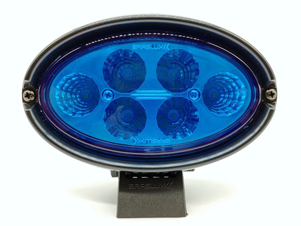 Farol de Led Azul Universal Bivolt Oval 6 Led Alta Potencia Braslux