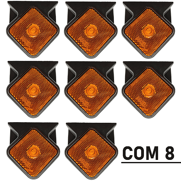 Kit 8 Lanternas Lateral Carretas Guerra Led 12/24v C/ Chicot