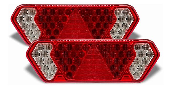 Par De Lanternas Traseira Caminhão Guerra Led 24v Braslux
