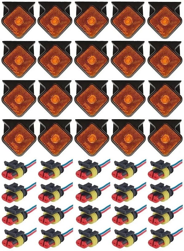 Kit 20 Lanternas Led Lateral Carretas Guerra Bivolt C/ Chico