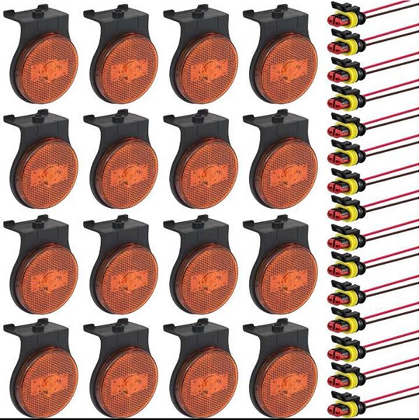 Kit 15 Lanternas Lateral Randon Original Braslux - C/chicote