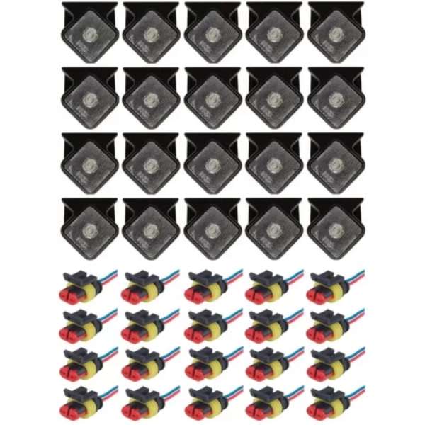 Kit 20 Lanternas Led Lateral Carretas Guerra Bivolt C/ Chico