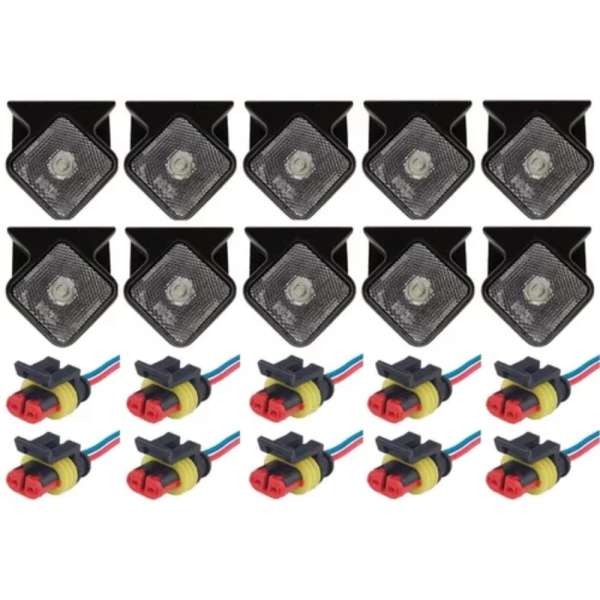 Kit 10 Lanterna Lateral  Cristal Carretas Led C/chico