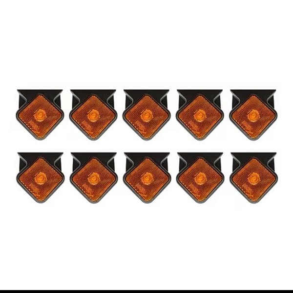 KIT 10 LANTERNA LATERAL P/CARRETA LED AMBAR BRASLUX