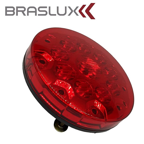 Lanterna Freio Posição Led 155mm 24v Caminhões Noma Vermelha