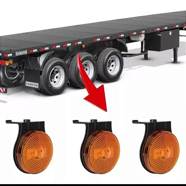 Kit Com 3 Lanternas Lateral Randon Original Braslux - 8064