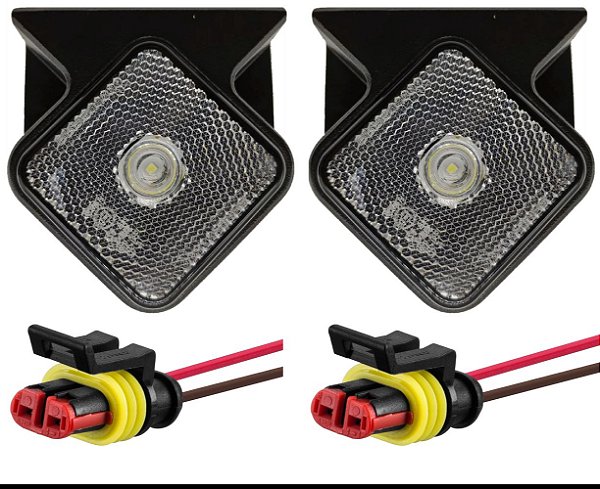 Kit 2 Lanterna Lateral Carretas Guerra Led Biv  C/chicot Cristal