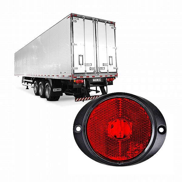 Lanterna Lateral Frontal Led Oval Carreta Randon Bivolt Vermelha