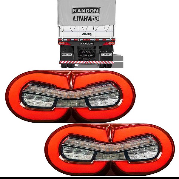 Par Lanterna Carreta Led Gemini Universal 12v e 24v Randon