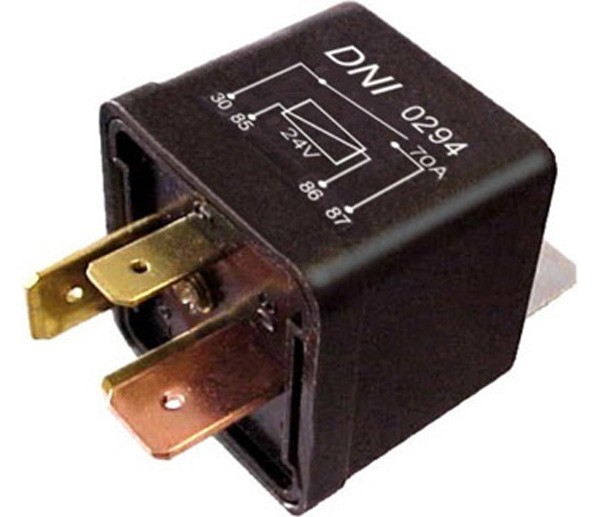 Relé Auxiliar Universal 70A c/ Suporte - 24V - DNI0294