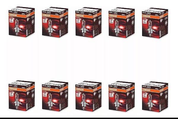 Kit Com 10 Lâmpada Osram H4 Super 30% Mais Luz 12v 60w