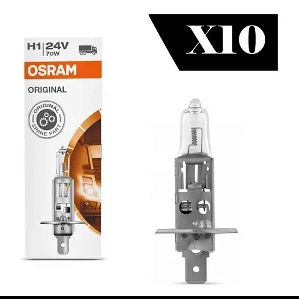 Kit 10 Lâmpadas Halógena Standard H1 3200k 70w 24v Osram