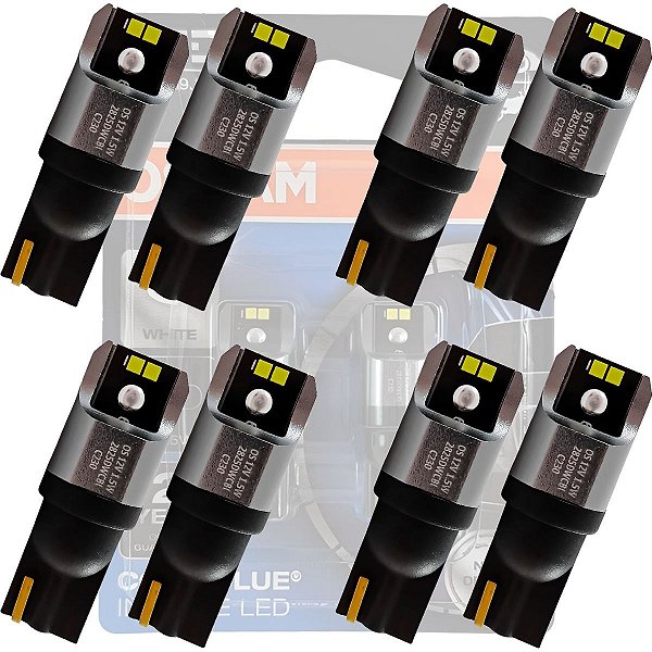 Kit C/ 4 Par Lampadas T10 W5w 6000k Pingo Led Osram White