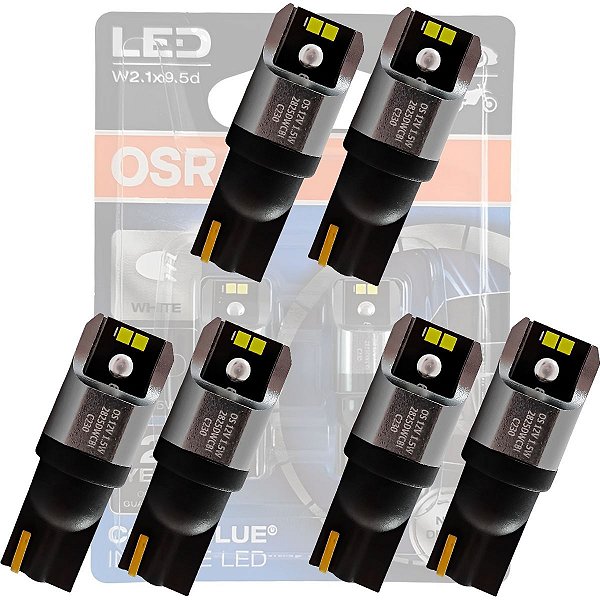 3 Par Lampadas Pingo Led Osram T10 W5w 6000k - Branca