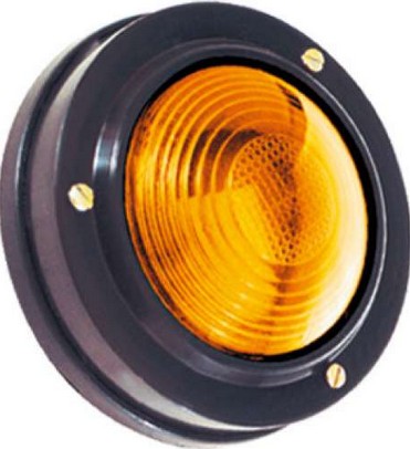 Lanterna Lateral Amarela com Aro Preto e Soquete