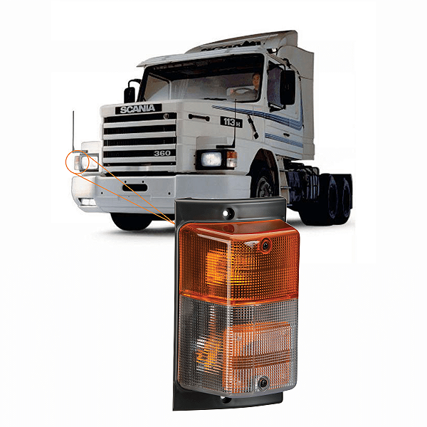 Lanterna Direcional Dianteira Scania 112 e 113 Bicolor
