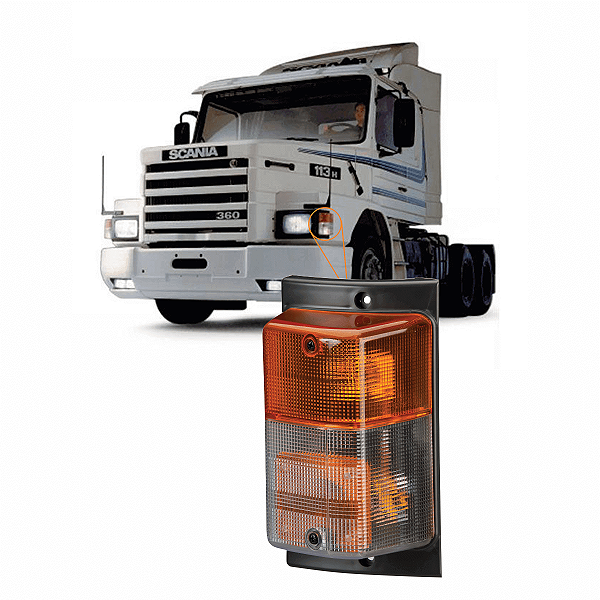 Lanterna Direcional  Dianteira Scania Lado Esquierdo Bicolor Sinalsul