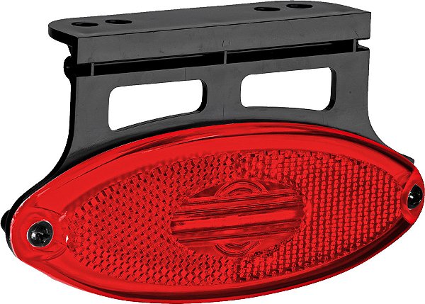 Lanterna Elipse Saida Fios Led Vermelha C/suporte