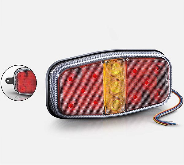 Lanterna Traseira Led Reboque Carretinha Canoinha 12v Pisca Freio e Posição