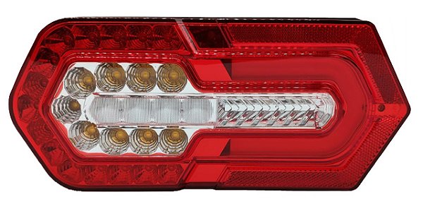 Lanterna Led Traseira 4 Funções Bivolt C/ Guia Luz Reboque