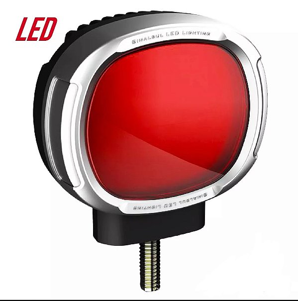 Foguinho Led Cromado Vermelho Clássico Sinalsul (kit 7 Und)