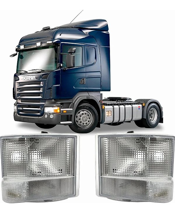 Par Sinaleira Dianteira Scania Serie 4 Acrílico Cristal