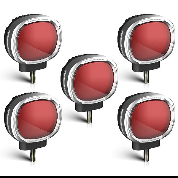 Kit Com 5 Lanternas Foguinho Led Vermelha Sinalsul