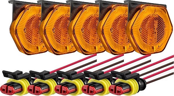 Kit 5 Lanterna Lateral Flex Com Guia De Luz Com Chicote