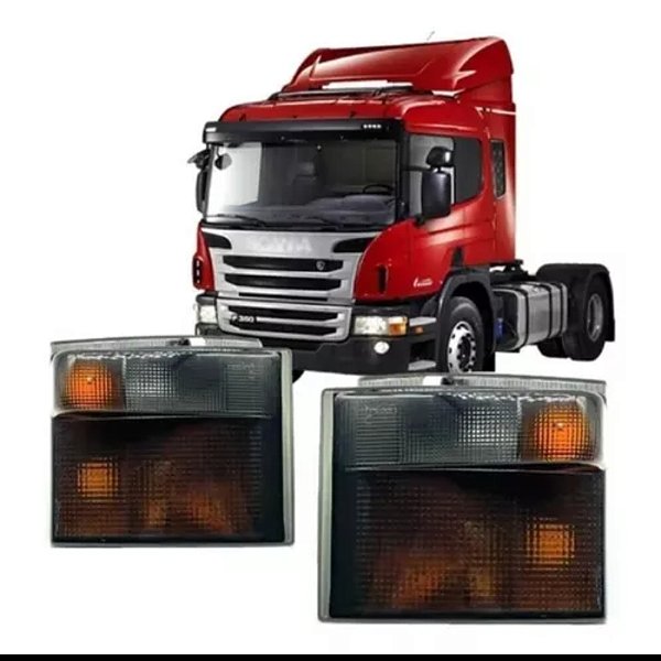 Par Lanterna Pisca Dianteiro Fumê Para Scania Serie 4 124