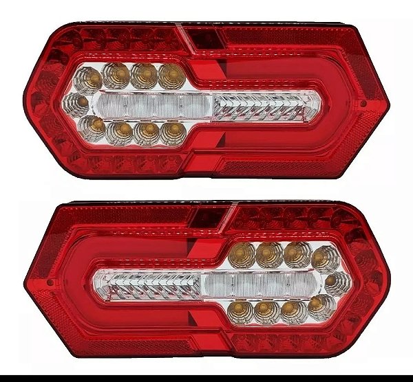 Par Lanternas De Led Traseira Pisca Sequencial Luz