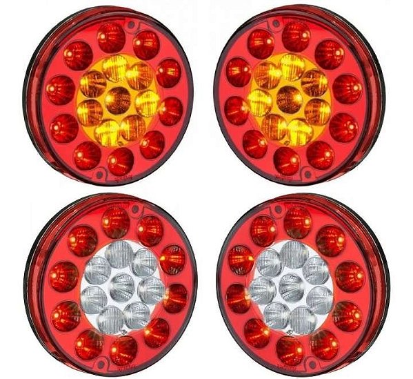 Kit 2 Par Lanternas Multifunção Led Sinalsul Freio, Pisca, Ré E Posição.