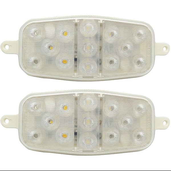 Kit 2 Lant Interna Aplicação Baú 13 Led Cristal 24 Volts prova Dagua