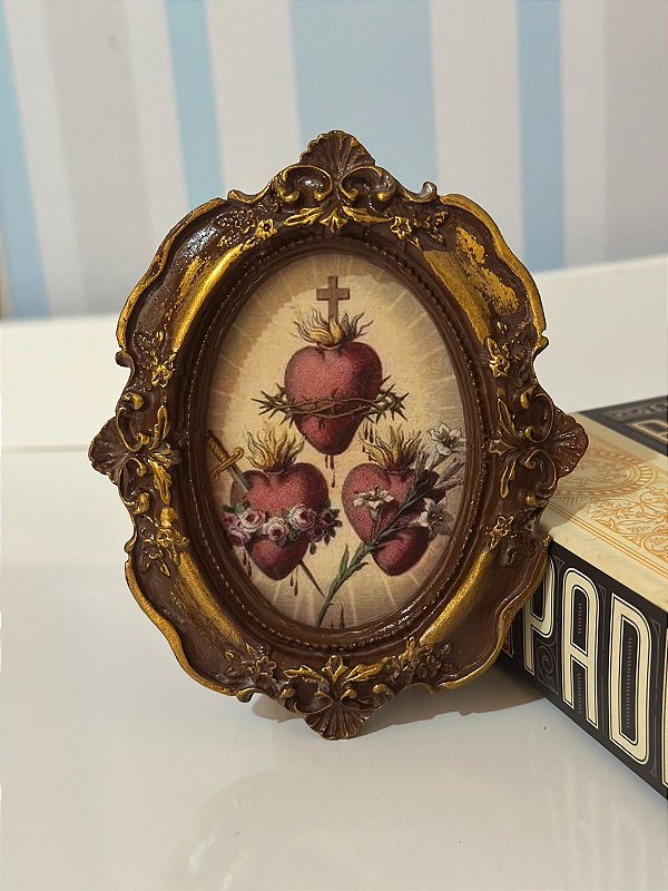Quadrinho Três Sagrados Corações | 14x12 cm